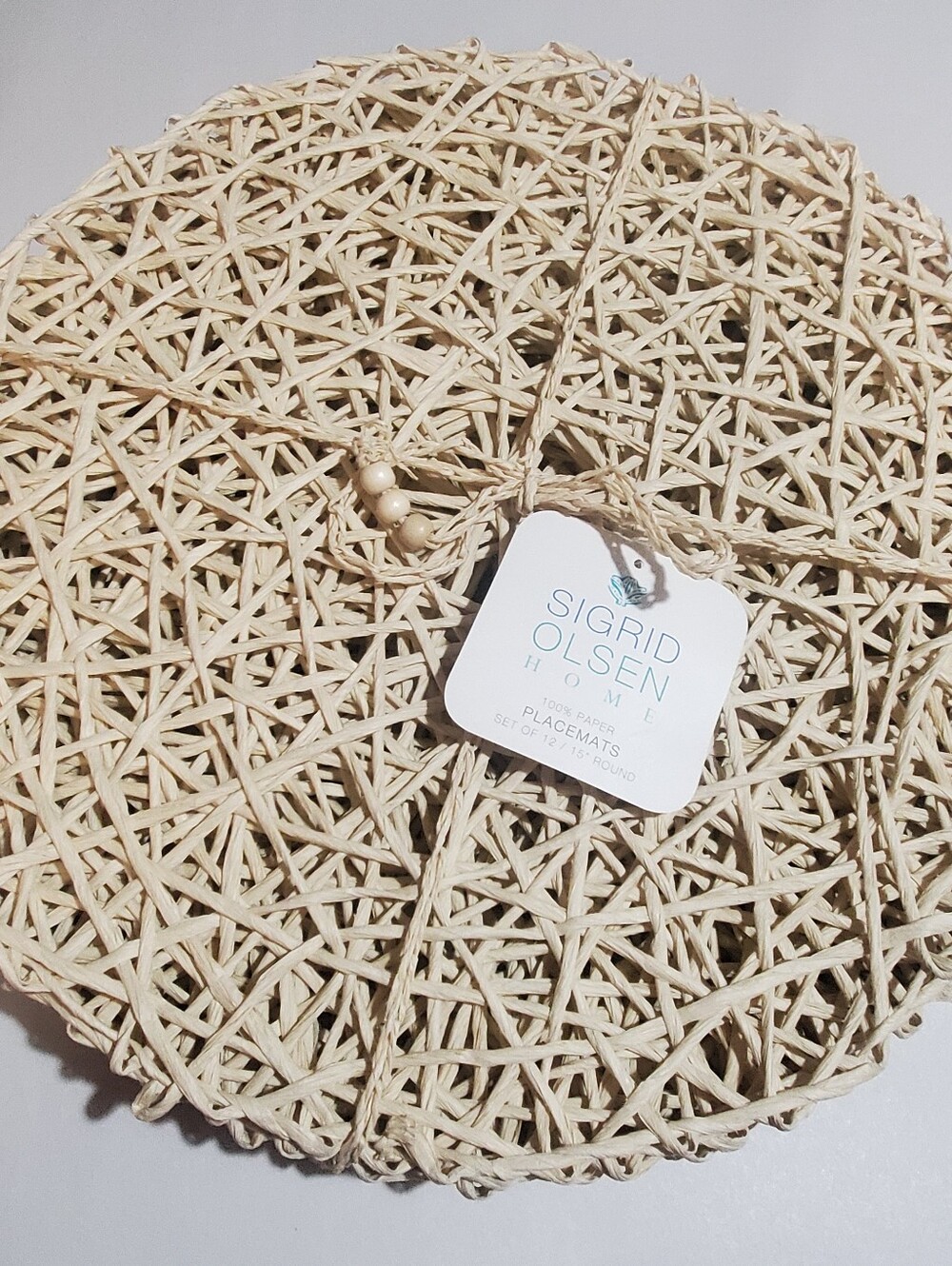 SIGRID OLSEN HOME SET 12 NWT. PAPER WEAVE PLACEMATS. BOHO WEDDINGS DINNERS.